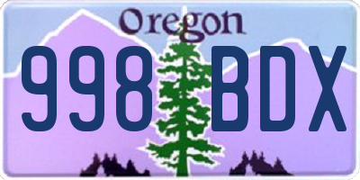 OR license plate 998BDX
