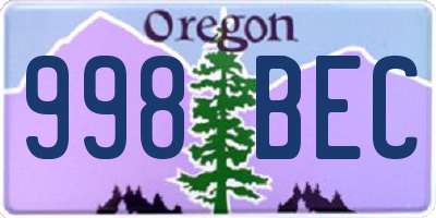 OR license plate 998BEC