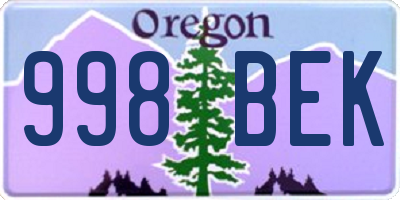 OR license plate 998BEK
