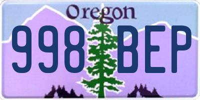 OR license plate 998BEP