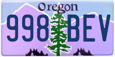 OR license plate 998BEV