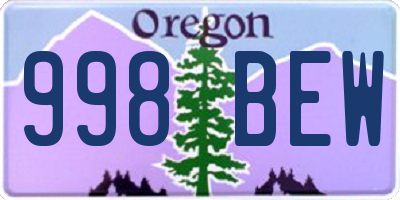 OR license plate 998BEW