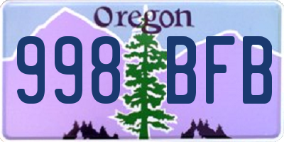 OR license plate 998BFB