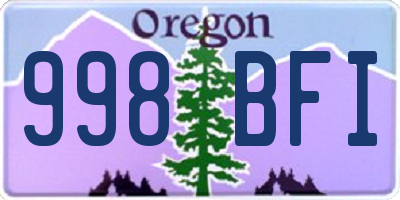 OR license plate 998BFI