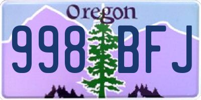 OR license plate 998BFJ