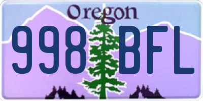 OR license plate 998BFL