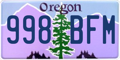 OR license plate 998BFM
