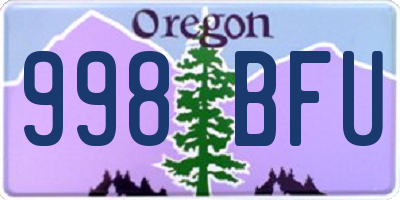 OR license plate 998BFU