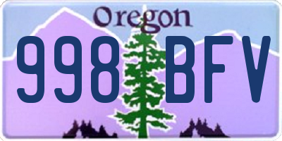 OR license plate 998BFV