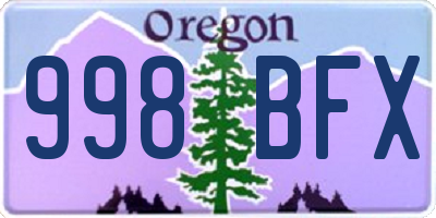 OR license plate 998BFX
