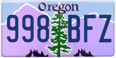 OR license plate 998BFZ