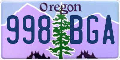 OR license plate 998BGA