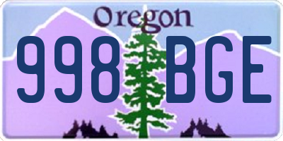 OR license plate 998BGE