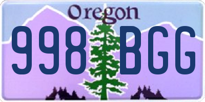 OR license plate 998BGG
