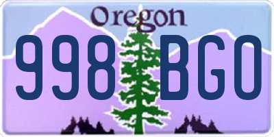 OR license plate 998BGO