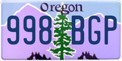 OR license plate 998BGP