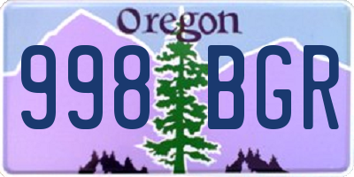 OR license plate 998BGR