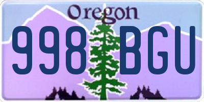 OR license plate 998BGU