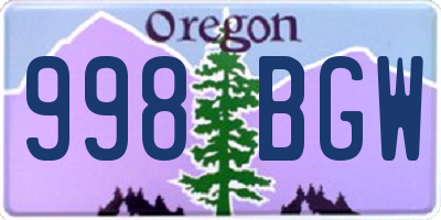 OR license plate 998BGW