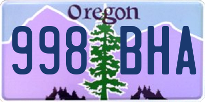 OR license plate 998BHA