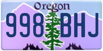 OR license plate 998BHJ