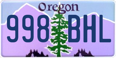 OR license plate 998BHL