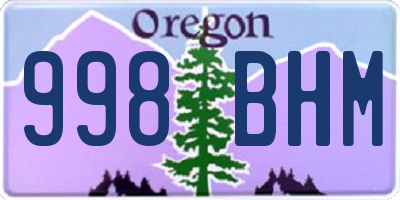 OR license plate 998BHM