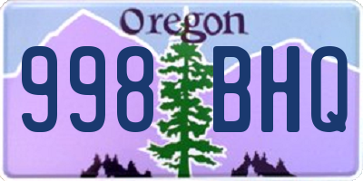 OR license plate 998BHQ