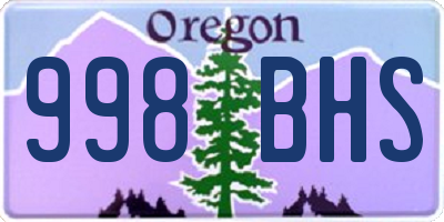 OR license plate 998BHS