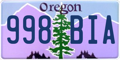 OR license plate 998BIA