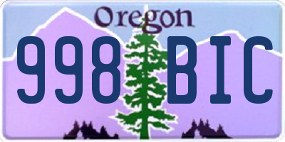 OR license plate 998BIC