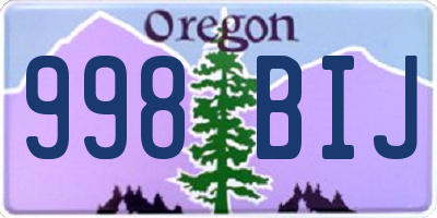 OR license plate 998BIJ