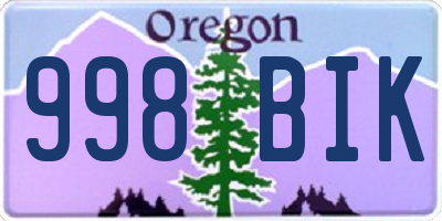 OR license plate 998BIK