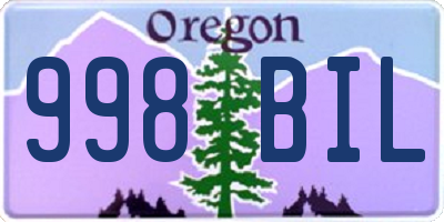 OR license plate 998BIL