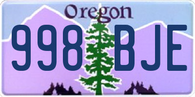 OR license plate 998BJE