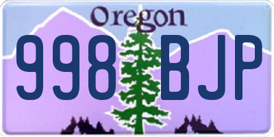 OR license plate 998BJP