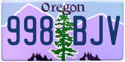 OR license plate 998BJV