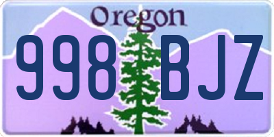 OR license plate 998BJZ