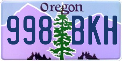 OR license plate 998BKH