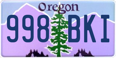 OR license plate 998BKI
