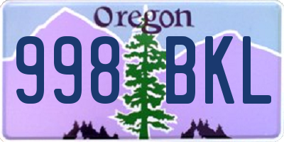 OR license plate 998BKL