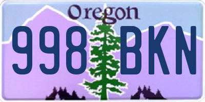 OR license plate 998BKN