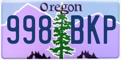 OR license plate 998BKP