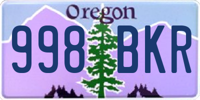 OR license plate 998BKR