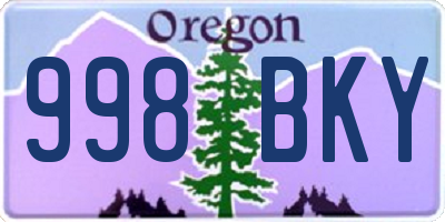 OR license plate 998BKY