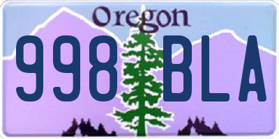 OR license plate 998BLA