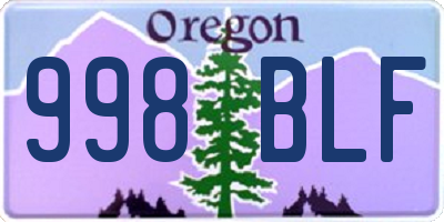 OR license plate 998BLF