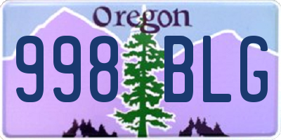 OR license plate 998BLG