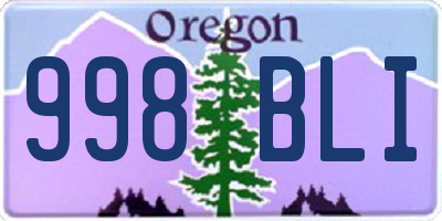 OR license plate 998BLI