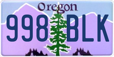 OR license plate 998BLK
